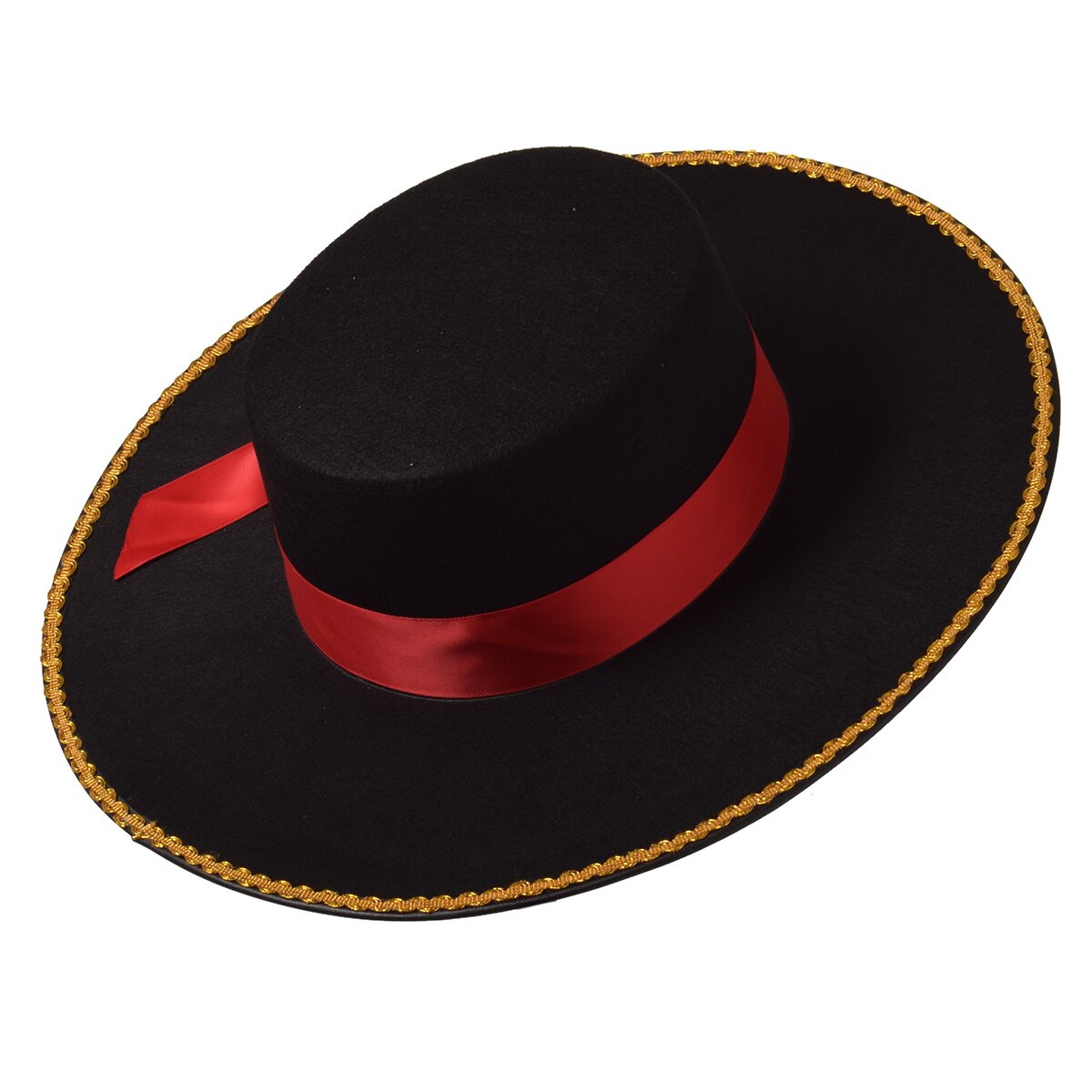 Spanish Hat Black and Red Matador Hat Spanish Bull Fight Hat Black Sombrero Hat: 2