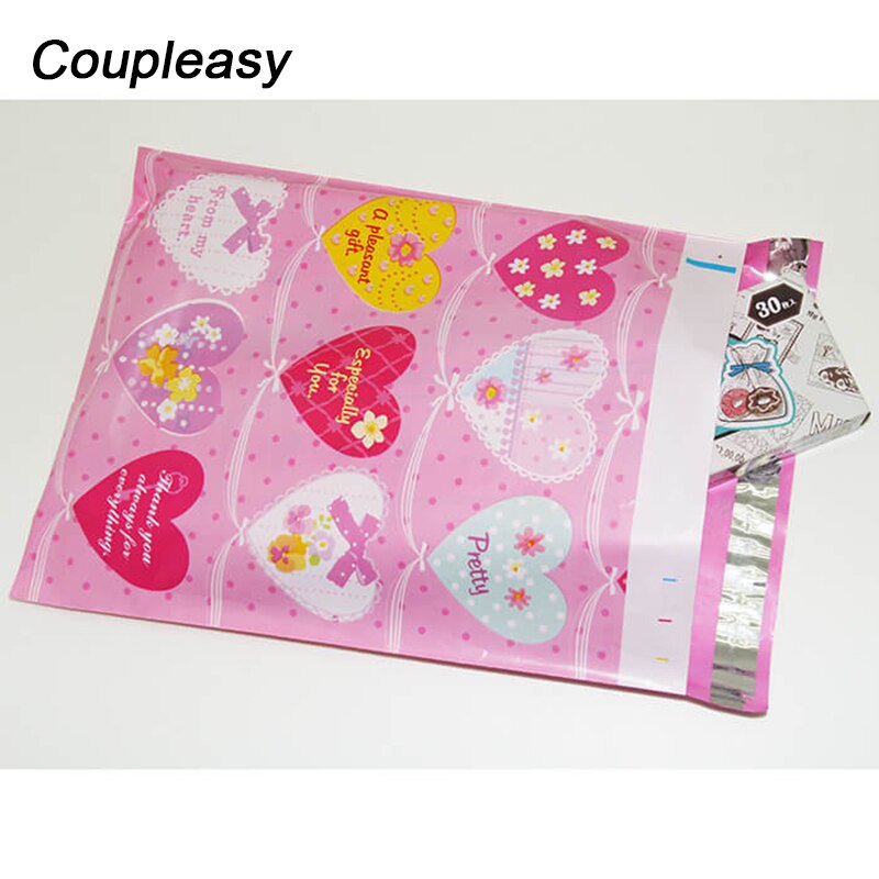 100Pcs 5 Designs Printing Poly Mailer Plastic Bags Waterproof Mailing Envelopes Self-Seal Plastic Mailing Bags 26x33cm