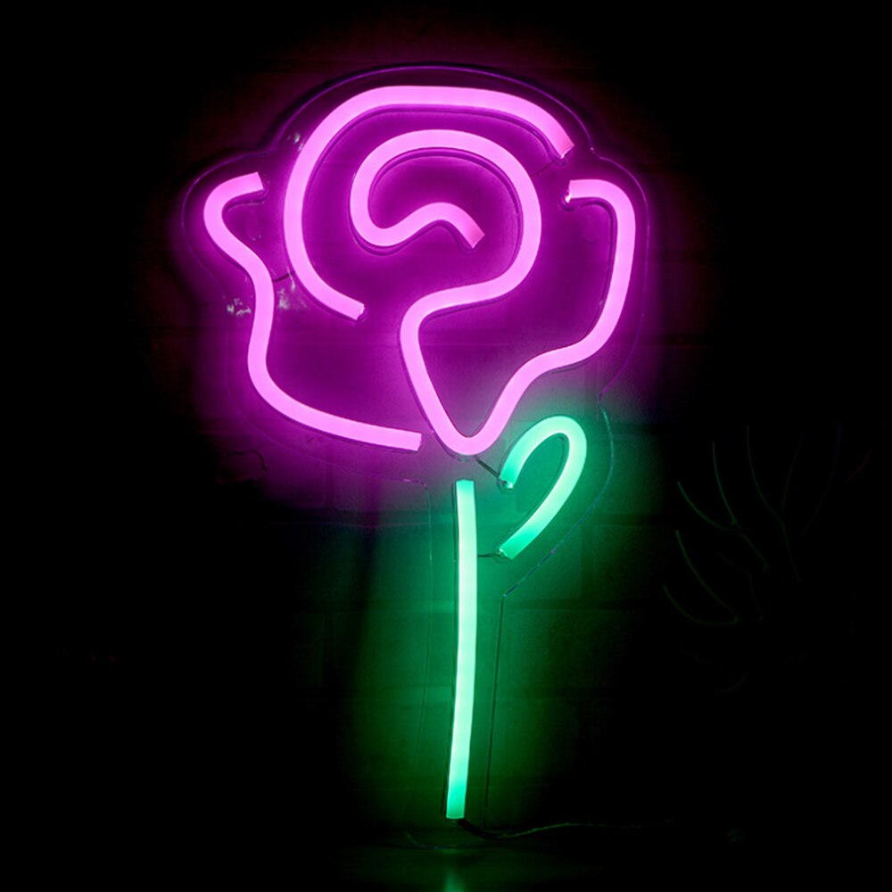 ledet neonlys fest vegghengende skilt usb drevet banan hei gode vibber ledet neonlys til spillrom soverom veggdekorasjon: rose