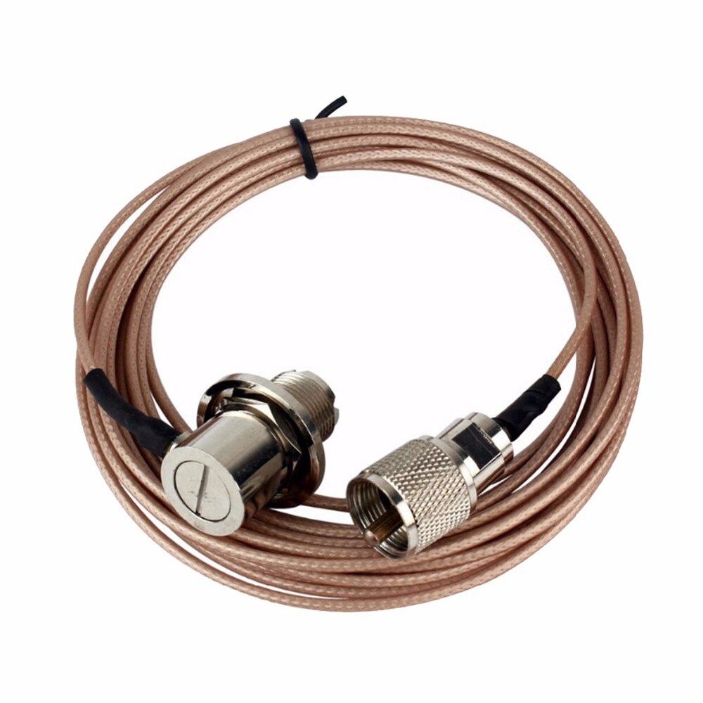 Pink 5 meter coaxial cable UHF / PL-259 for men YAESU for ICOM KENWOOD mobile radio phone antenna J6239E