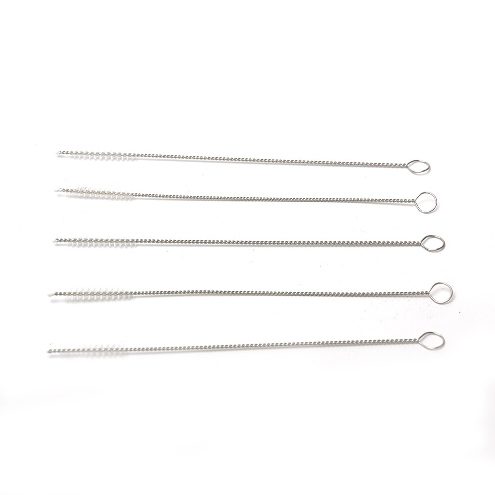 5 pçs fácil acesso compacto aço inoxidável anti risco para garrafa de leite multiuso casa ferramenta mão longa palha escova limpeza