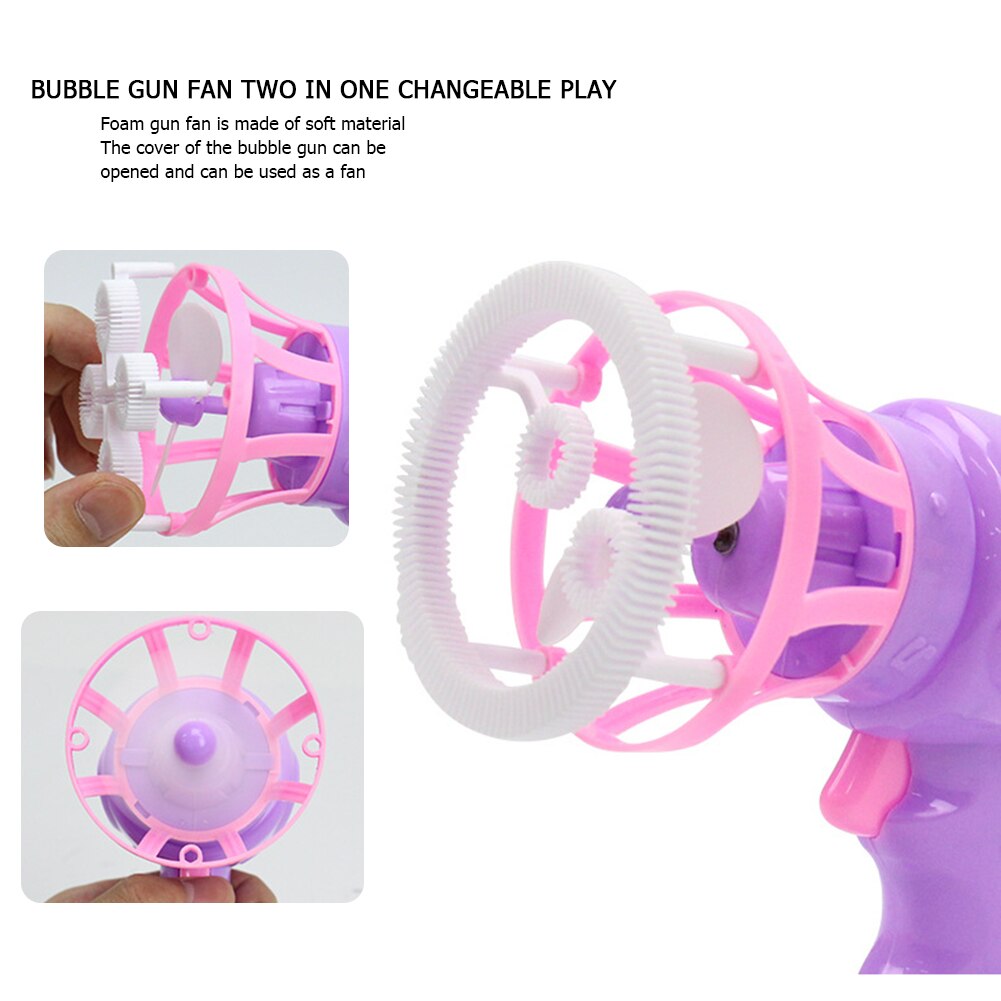 Cartoon Electric Fan Bubble Blowing Toys Auto Summer Outdoor Children Toy Automatic Soap Maker Machine Bubble Machine