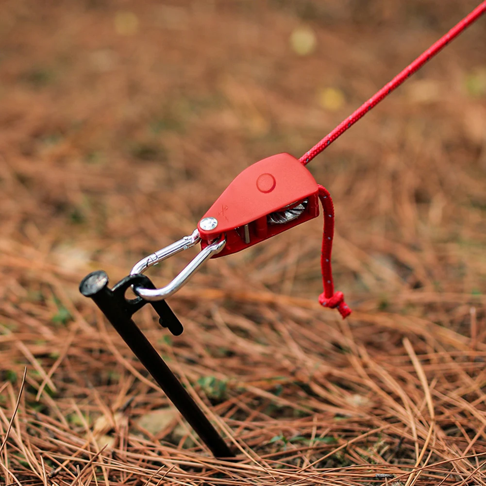 5m Camping Rope Tent Adjustable Rope Fastener Fixed Buckle Pulley Tensioner Ratchet Hangers Lights Camping Awning Wind Rope