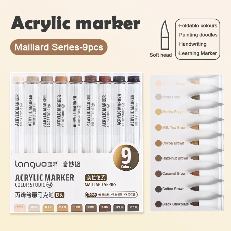 Conjunto de marcadores de tinta acrílica languo 144 cores marcadores de arte pintura desenho caneta graffiti para pedra disco cartão sapato vidro arte suprimentos: Borgonha