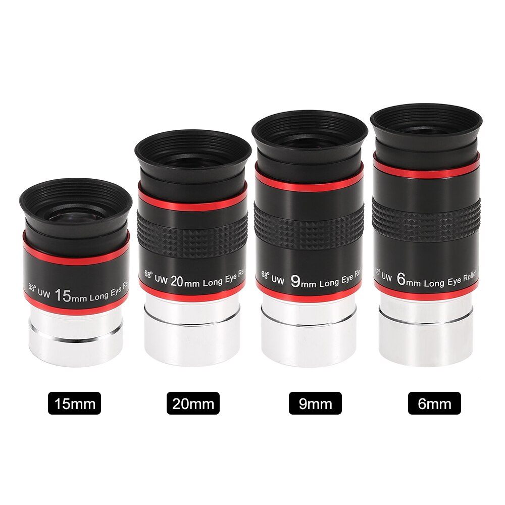 Astronomical Telescope Eyepiece 1.25inch 68 Degree Wide Angle Eyepiece Planetary Eye Lens 6MM / 9MM / 15MM / 20MM