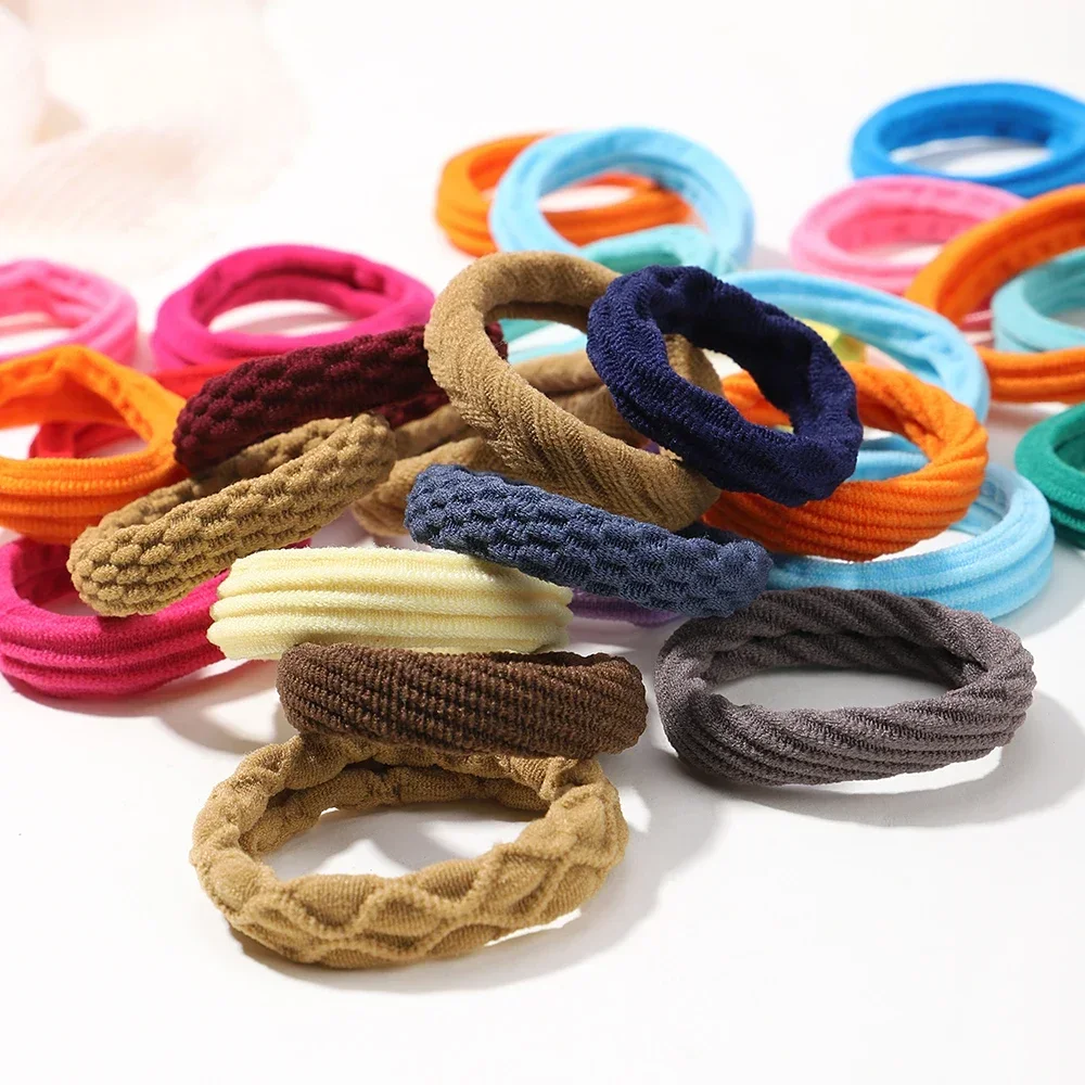 Gomas elásticas para el pelo para niña y mujer, cintas elásticas sencillas para el pelo, coletero, accesorios para el cabello, 12 piezas