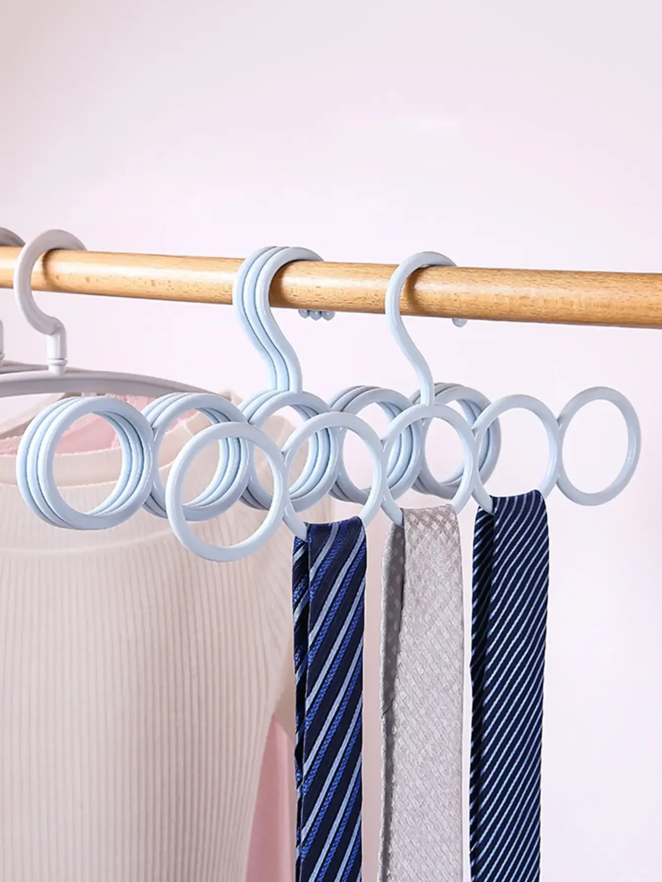 Colgador de pantalones de plástico sólido, colgador multifuncional para pantalones, colgador de almacenamiento de bufandas, 2 uds.