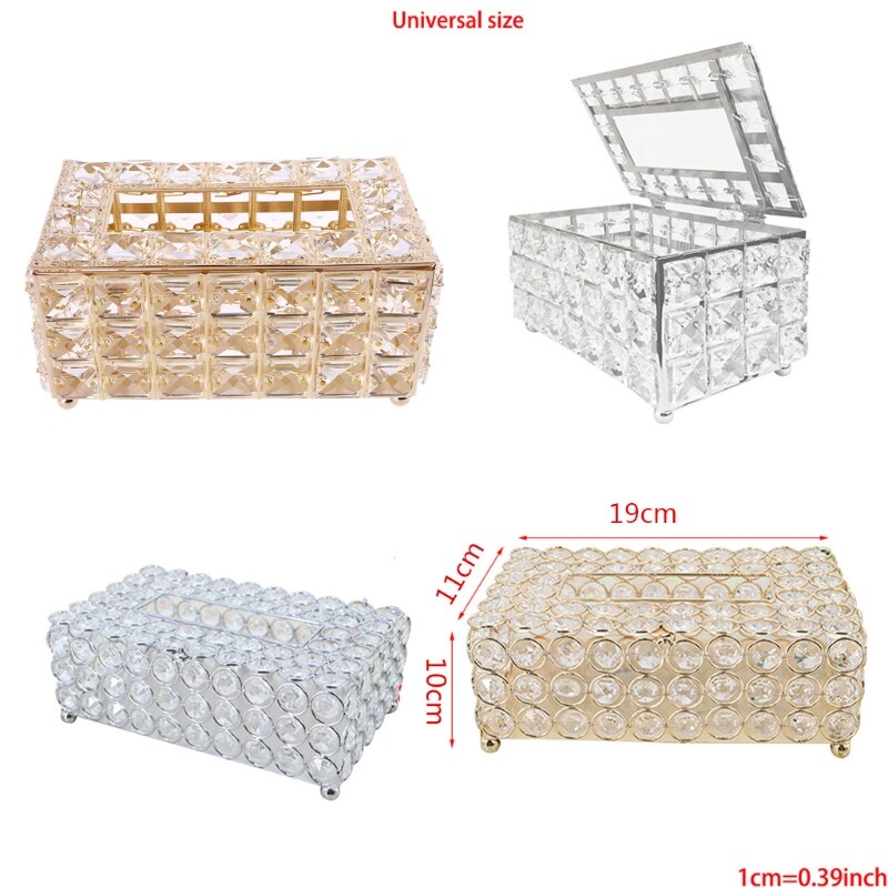 Boîte à mouchoirs en cristal, distributeur de serviettes en forme de cube, pour chambre à coucher, bureau, hôtel, café, 91ad