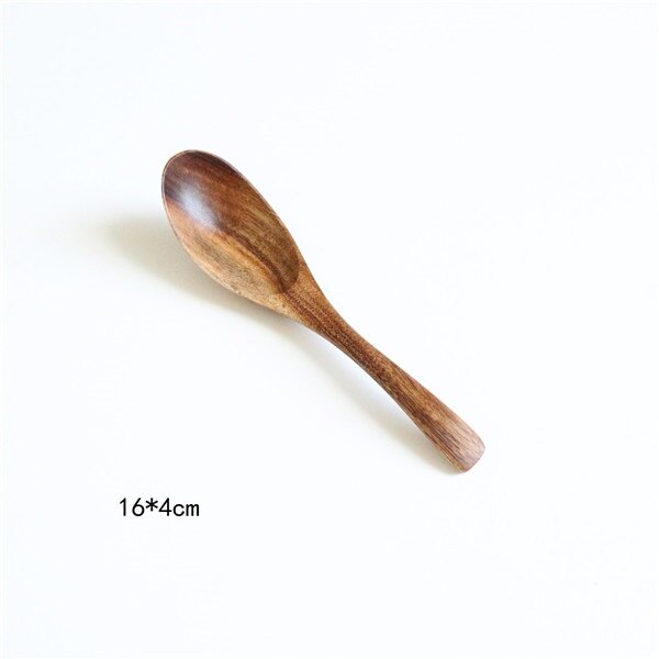 Korean Style Natural Wood Long Handle Soup Spoons For Cooking Mixing Stirr Kitchen Mini Seasoning Measuring Tools Coffee Scoop: 07