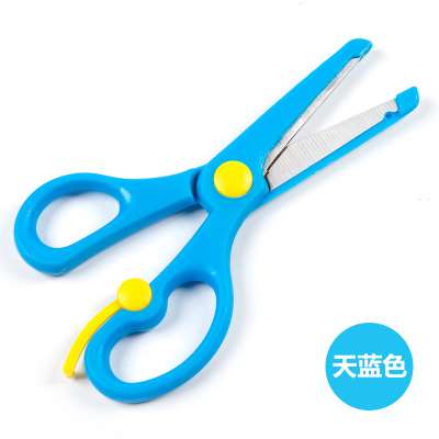 Child student baby safety scissors elastic scissors labor-saving manual safety shears metal scissors anti-clip hand scissors: NO1