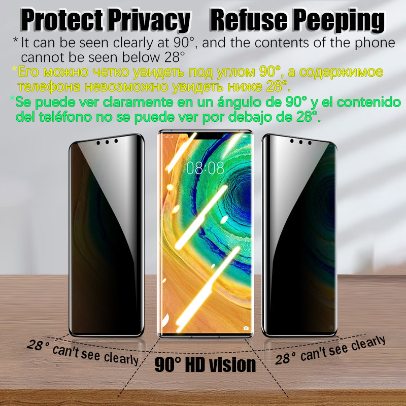 Full Cover Privacy Screen Protector For Huawei P30 P40 P50 Pro Lite Protective Film P30Pro P30lite P60Pro P50Pro + Anti-Spy Film