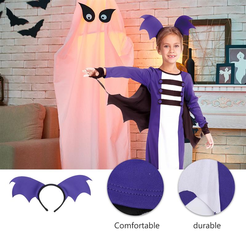 Barn flickor halloween fladdermus kostym klänning med cape huvudbonad cosplay kläder