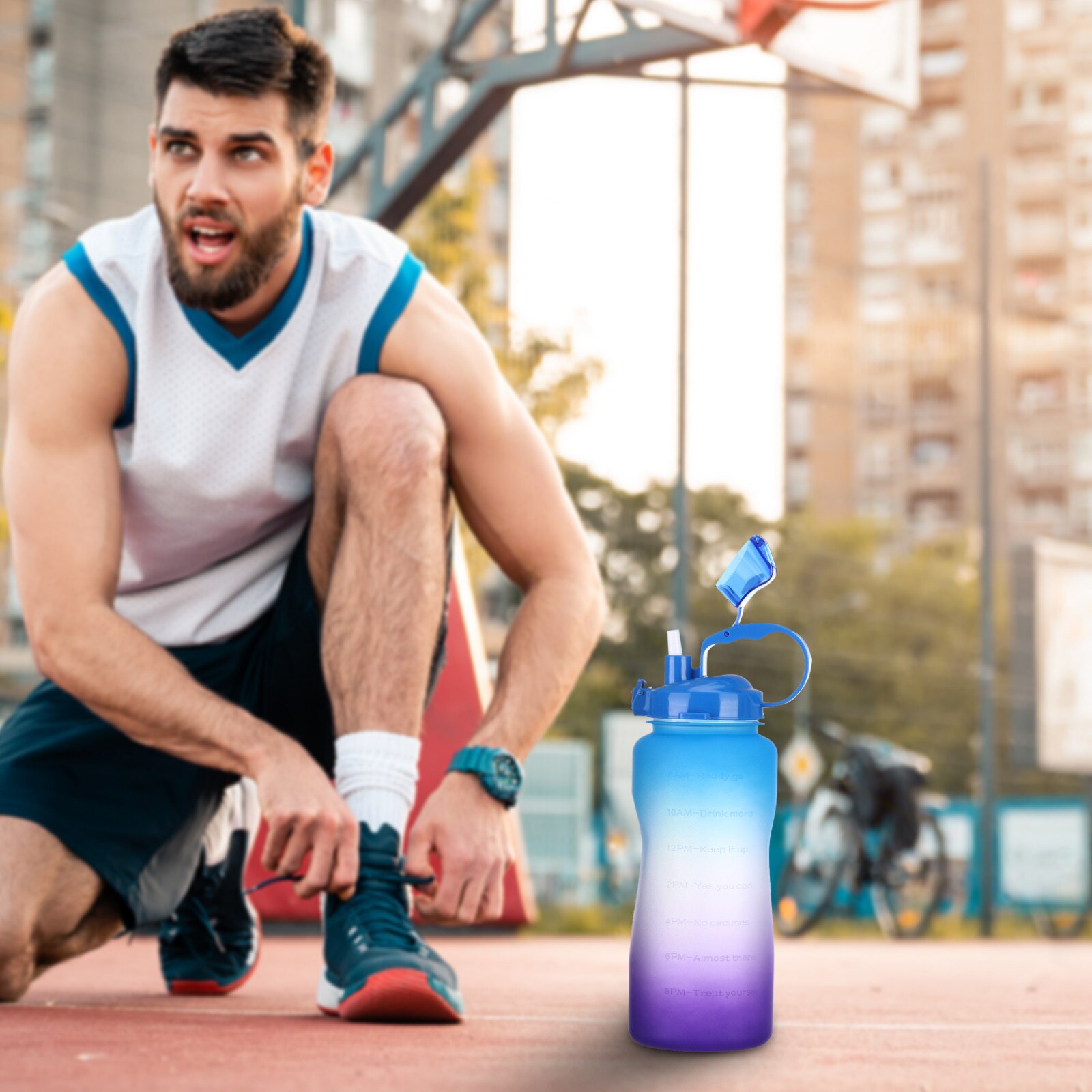 Bpa Gratis Outdoor Sport Water Flessen Gym Lekvrije -Proof Draagbare Shaker Outdoor Reizen Waterkoker Plastic Drink water