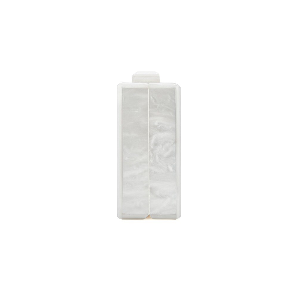 Bolso de mano de acrílico con espejo para mujer, bolsa de mano de acrílico blanco perla, hecho a mano, proveedor de fábrica de China, tamaño 18x10 cm