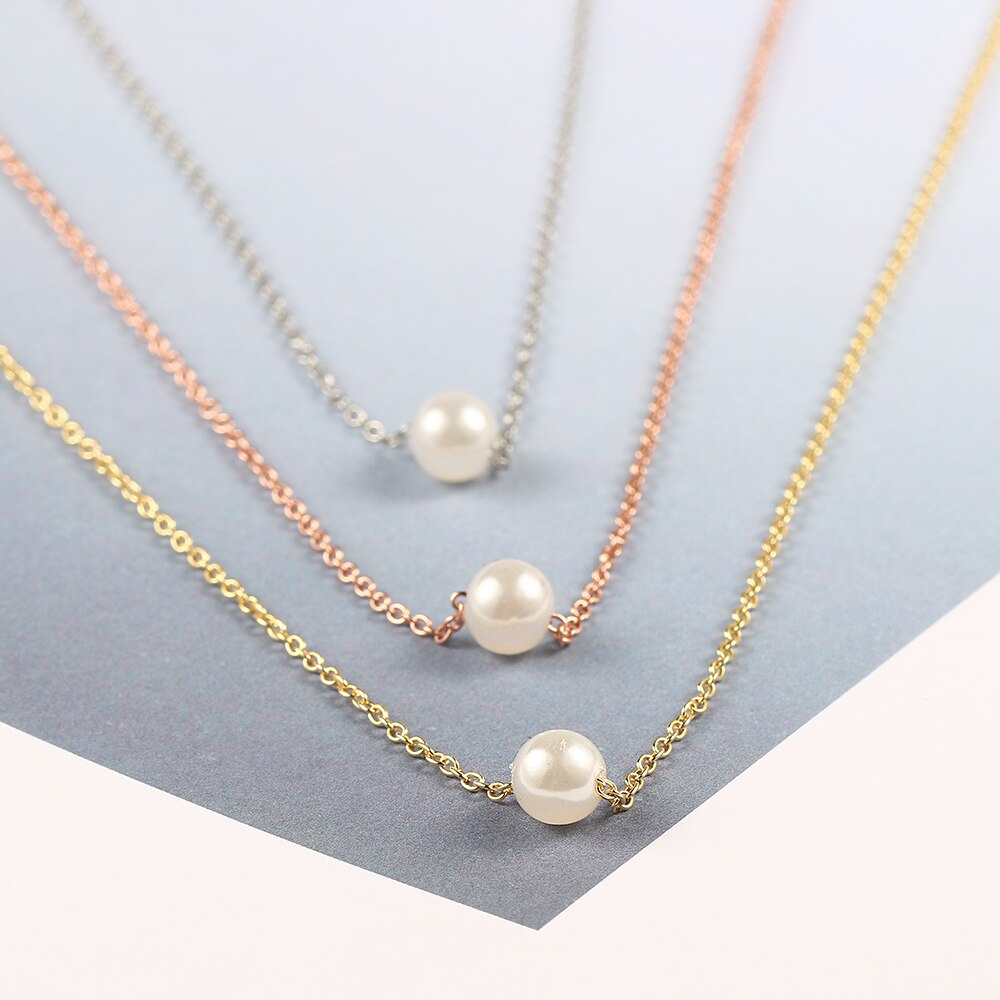 925 sterling zilveren kettingen voor vrouwen mini parel hanger ketting eenvoudige stijl fijne sieraden emnl 039