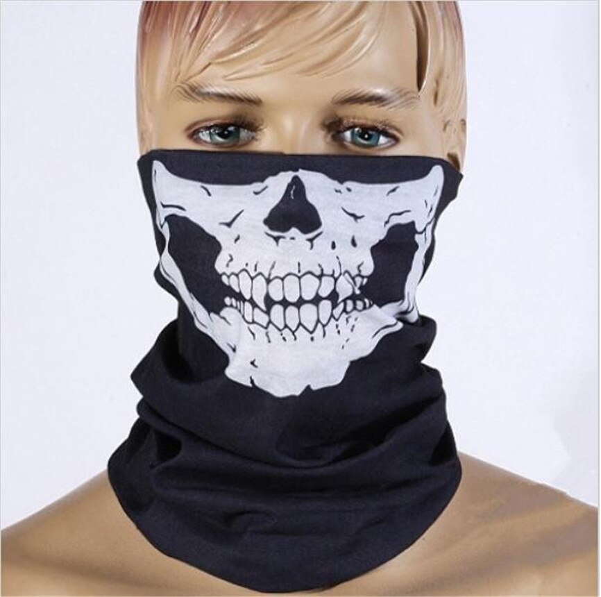 Máscaras calavera Festival esqueleto bicicleta mágica esquí calavera medio rostro máscara bufanda de fantasma multiuso cuello fantasma media máscara Nov #1