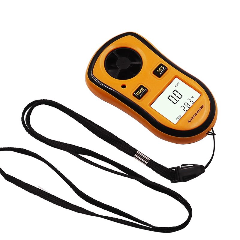 QSTEXPRESS Portable Anemometer Anemometro Thermometer Wind Speed Gauge Meter Windmeter 30m/s LCD Digital Hand-held Measure tool