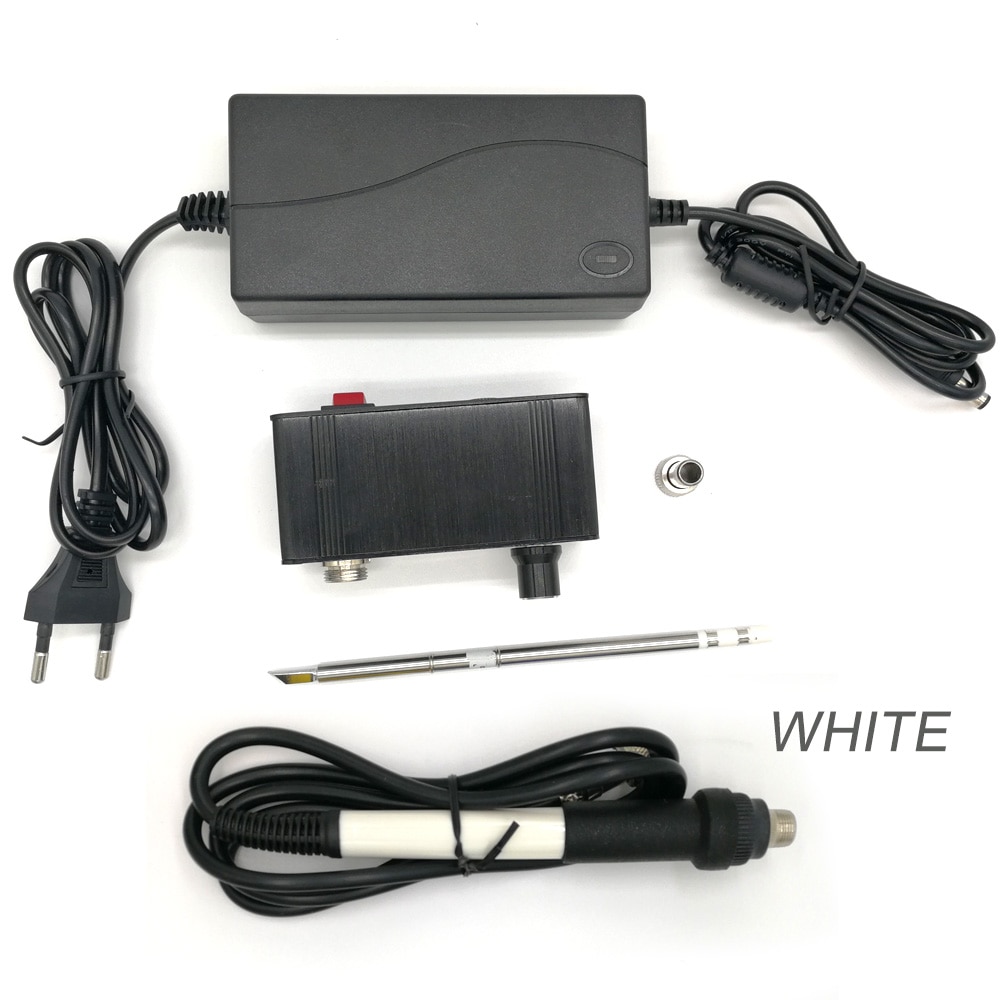 MINI estación de soldadura Quicko T12-942 con adaptador EU 24V3A, soldadura, punta de hierro T12, herramienta de soldadura portátil, máquina terminada: WHITE
