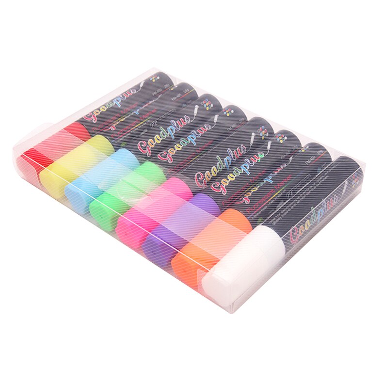 Fluorescerande penna special fluorescerande penna 15mm glasplatta självlysande svart tavla märkpenna med stor kapacitet: 8 st