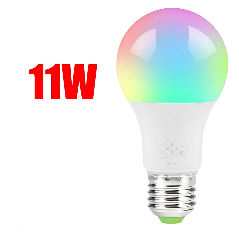 E27 Smart WIFI Bulb 4.5W Dimmable LED Bulb Light Bulb Works with Alexa Google Home Multicolor Wake-Up Lights APP Remote Control: 11W