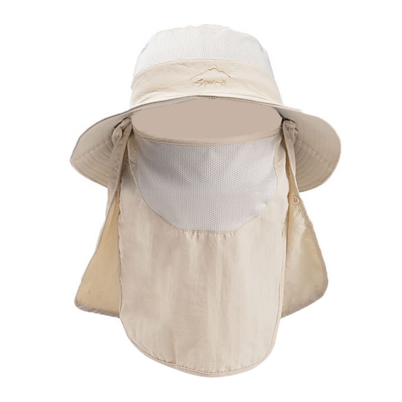 Summer Quick-drying Boonie Men Women Hat Outdoor Face Mask Wide Brim Bucket Hat Sun Protection Cap: M