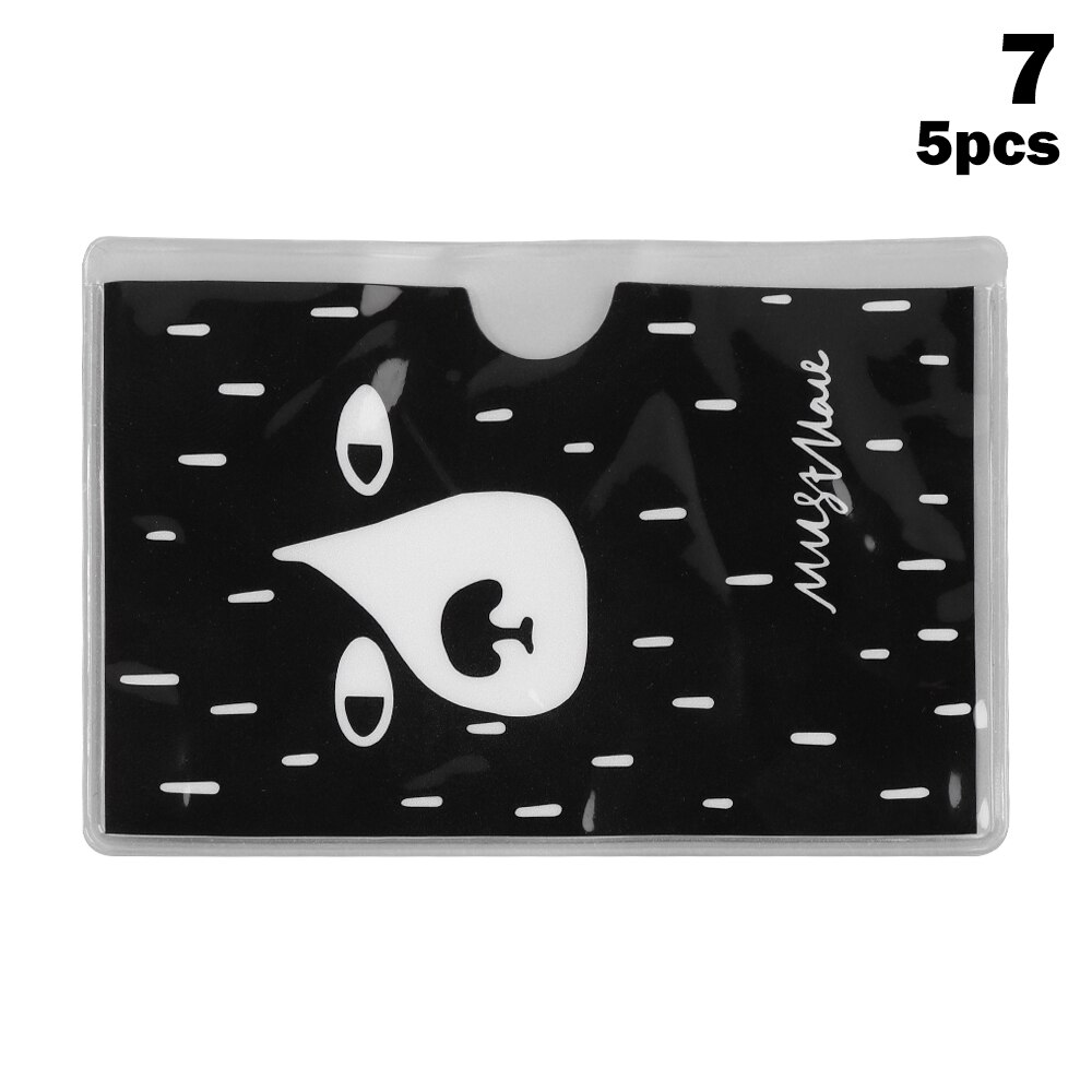 5 PCs Cute cartoon student bank credit card protective cover PVC translucent frosted card holder Protector Case for girls: 7