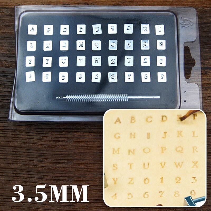 DIY Leather Puncher Tools Letter Stamp Tool Uppercase Capital Letters 26 Alphabet Leather Craft Stamps Working Saddle 3.5-7mm: 3.5mm 36pcs