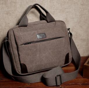 Mannen Tas Portable Document Computer Tas Canvas Mannen Doorsnede Schoudertas: Bruin