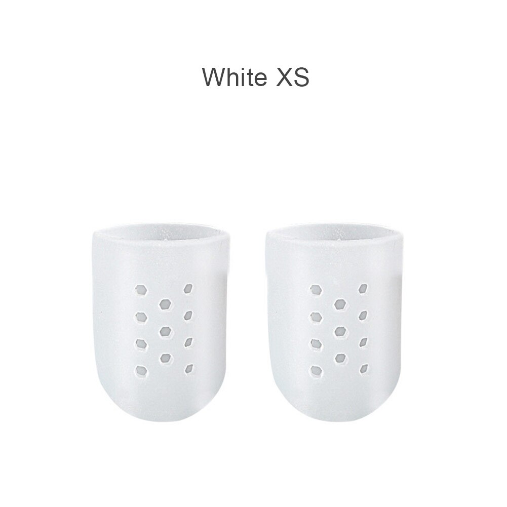 Protector de dedo gordo del pie, Protector de silicona suave y transpirable para el cuidado del pulgar, callos para pies, ampollas, funda para dedos, 2 piezas: White XS