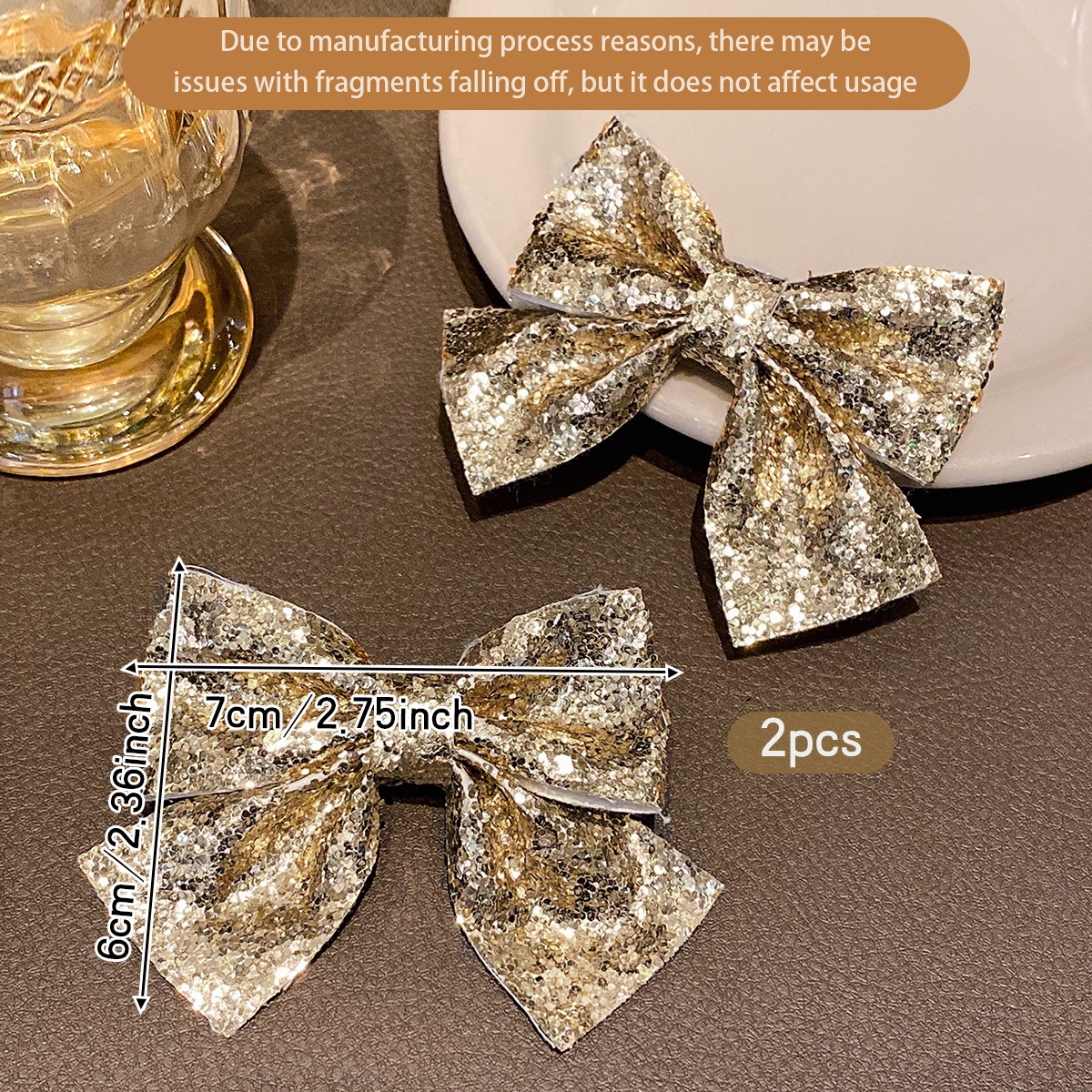 2 gouden strik haarclips, modieus, lief en schattig, geschikt voor dagelijks gebruik als haaraccessoires