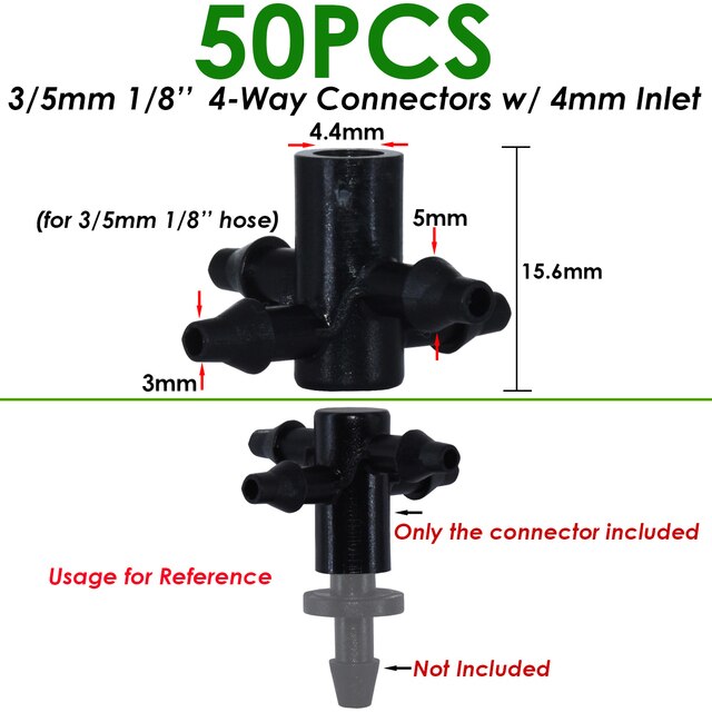 Irrigation 2L/4L/8L Steady flow dripper with 4-way cross Connector Agriculture Drip water irrigation Drip arrow connector 20Sets: KSL01-194-50PCS