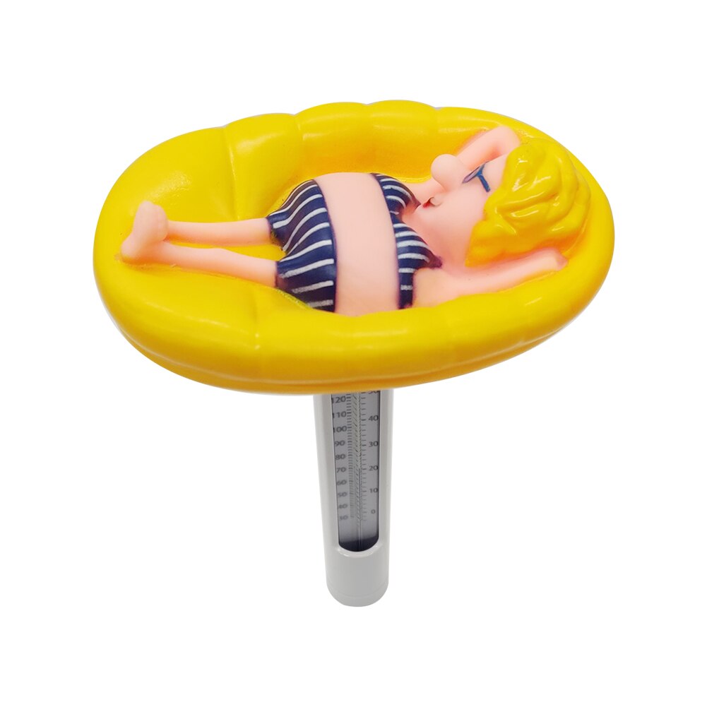 Cartoon Drifter Swimming Pool Thermometer Water Temperature Measurement Instrument Spa Tubs Fish Ponds Floating Probe: Girl