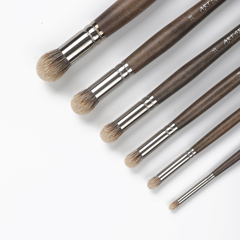 Artsecret # 699 6 stks/set Dassenhaar Dierenhaar Berken Staaf Schilderachtige Stijl Gouache Pen Kunstenaar Olieverfschilderij Borstels