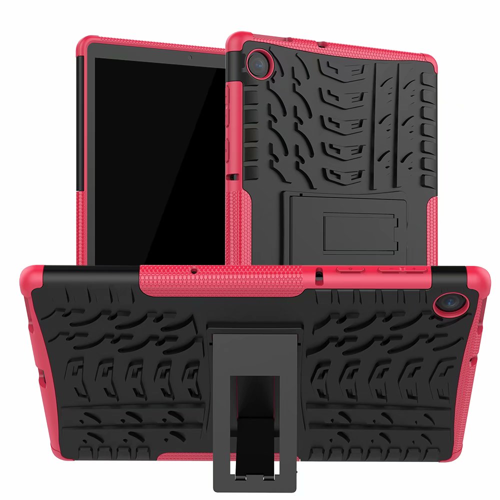 Jalustakotelo lenovo tab  m10 fhd plus tb -x606f tb -x606x 10.3 tuuman raskaaseen käyttöön 3 in 1 tpu+pc -tabletin suojakotelo funda+kynä: Ruusunpunainen