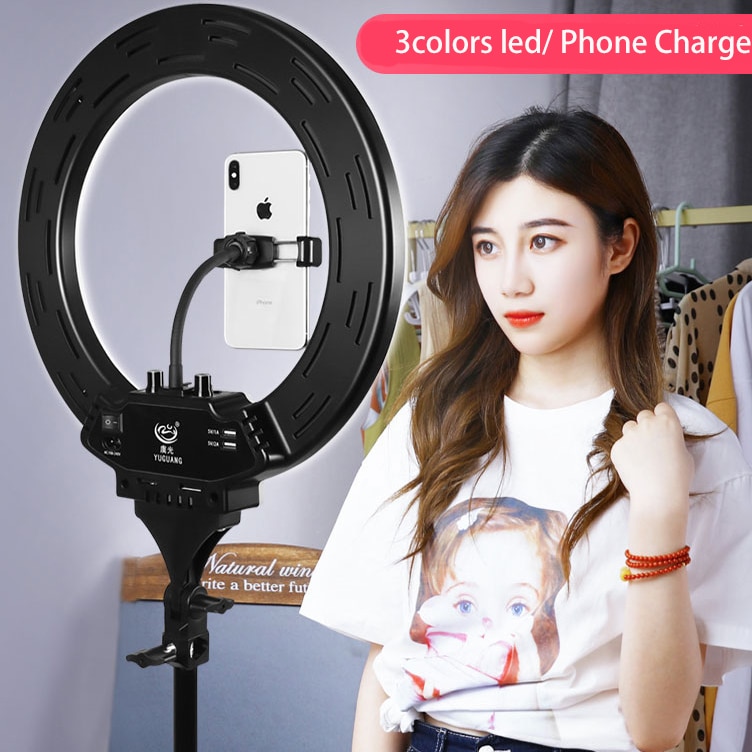 Foto Studio 14 "308 pcs LED 3Color3200K-5600K Dimbare Fotografie Telefoon Video LED Ring Light Lamp Voor Camera