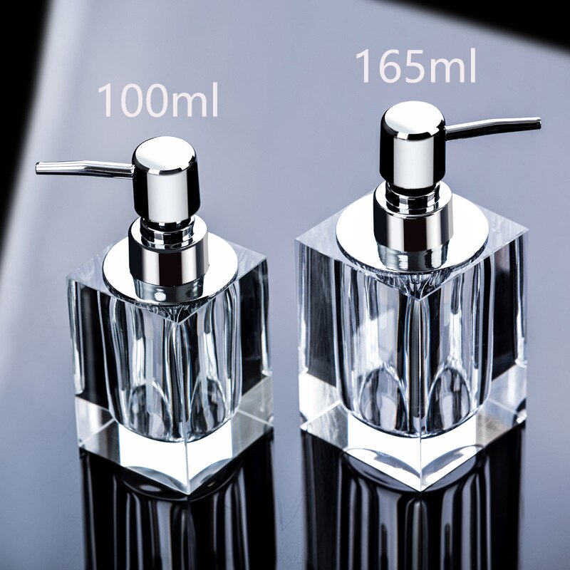 Transparent Crystal Glass Hand Sanitizer Soap Bottle European Press Hotel Liquid Soap Dispenser Soap Lotion Bottle LD85: style 2 / 100ml