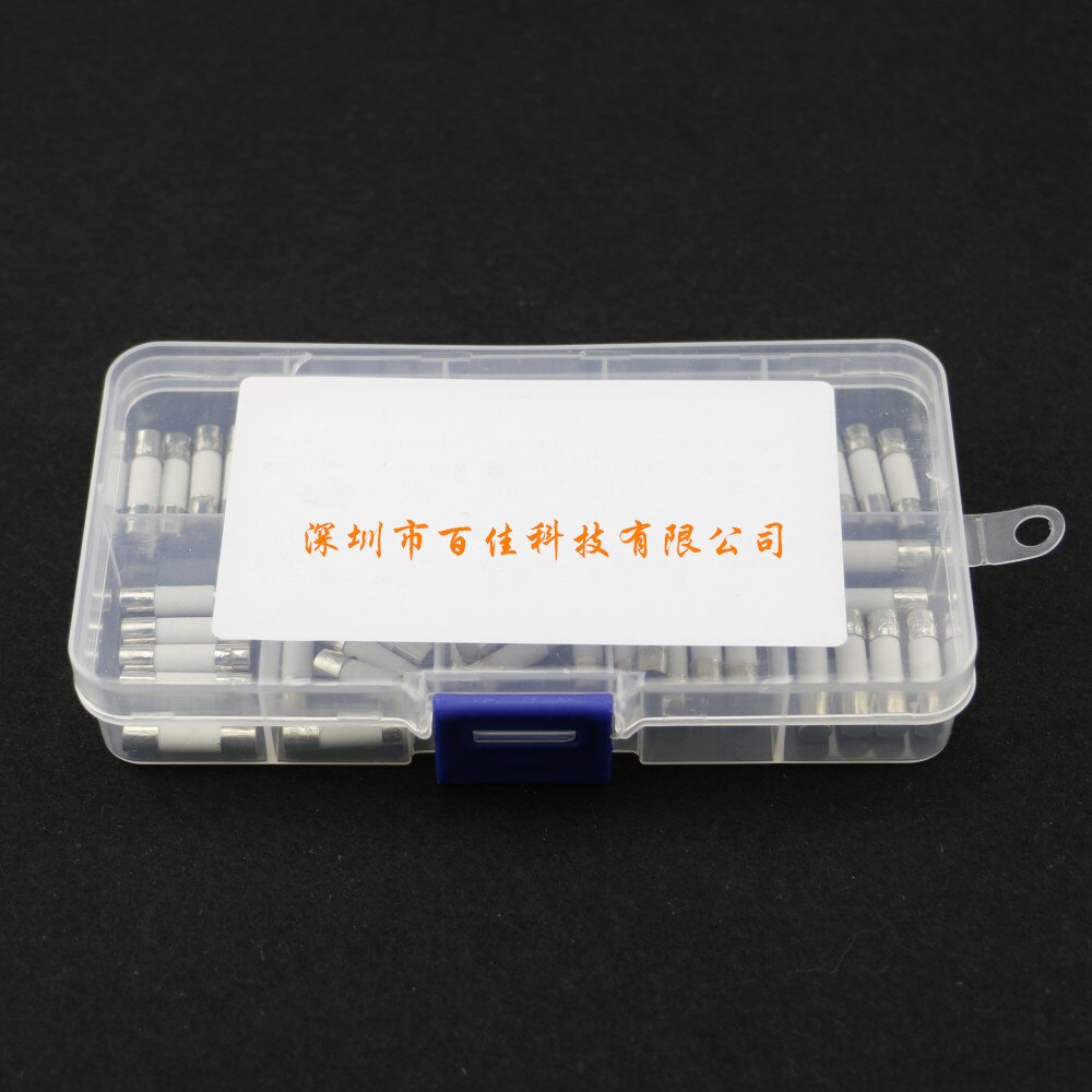 Ceramic fuse boxes 5x20mm 0.2A~20A fuse mixed fuse set 10 kinds specifications × 5Pcs