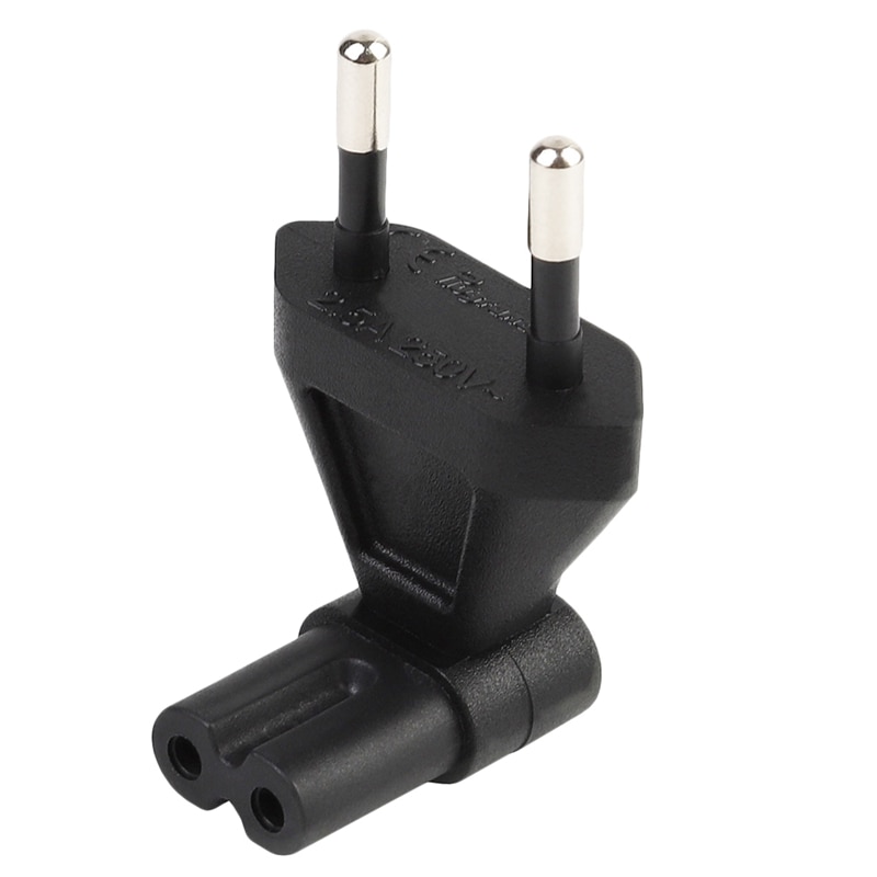 2 broches ue mâle à Iec 320 C7 femelle adaptateur secteur 2.5A fusible, convertisseur de puissance lourd industriel ue: Default Title