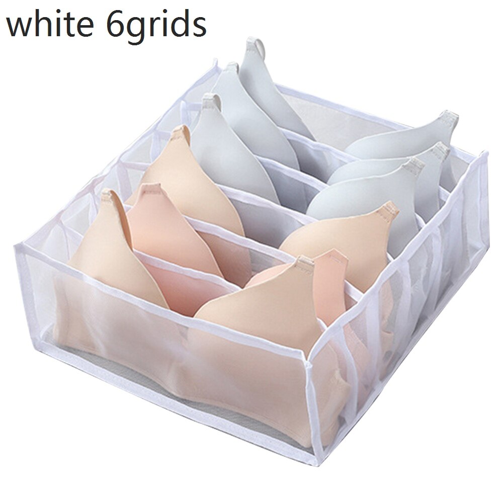 Biancheria intima Deposito scatola Scompartimenti Calzini E Calzettoni reggiseno Mutande Armadio Cassetti Divisori scatola Scatola di Immagazzinaggio Armadio Risparmiare Spazio di Divisori per Cassetti: bianca 6grids