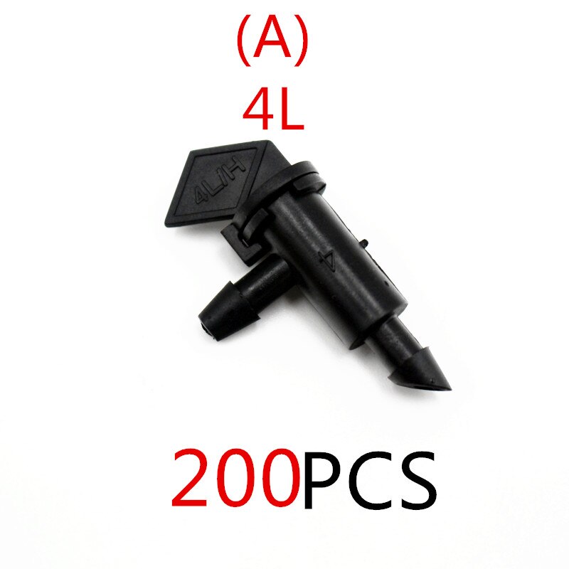 200Pcs 4L 8L 16L/H Vlag Insteekdruppelaars Outlet Barb Micro Tubing Drip Irrigatie Fittings Uit Elkaar Halen Druppelaar: 4L    200pcs