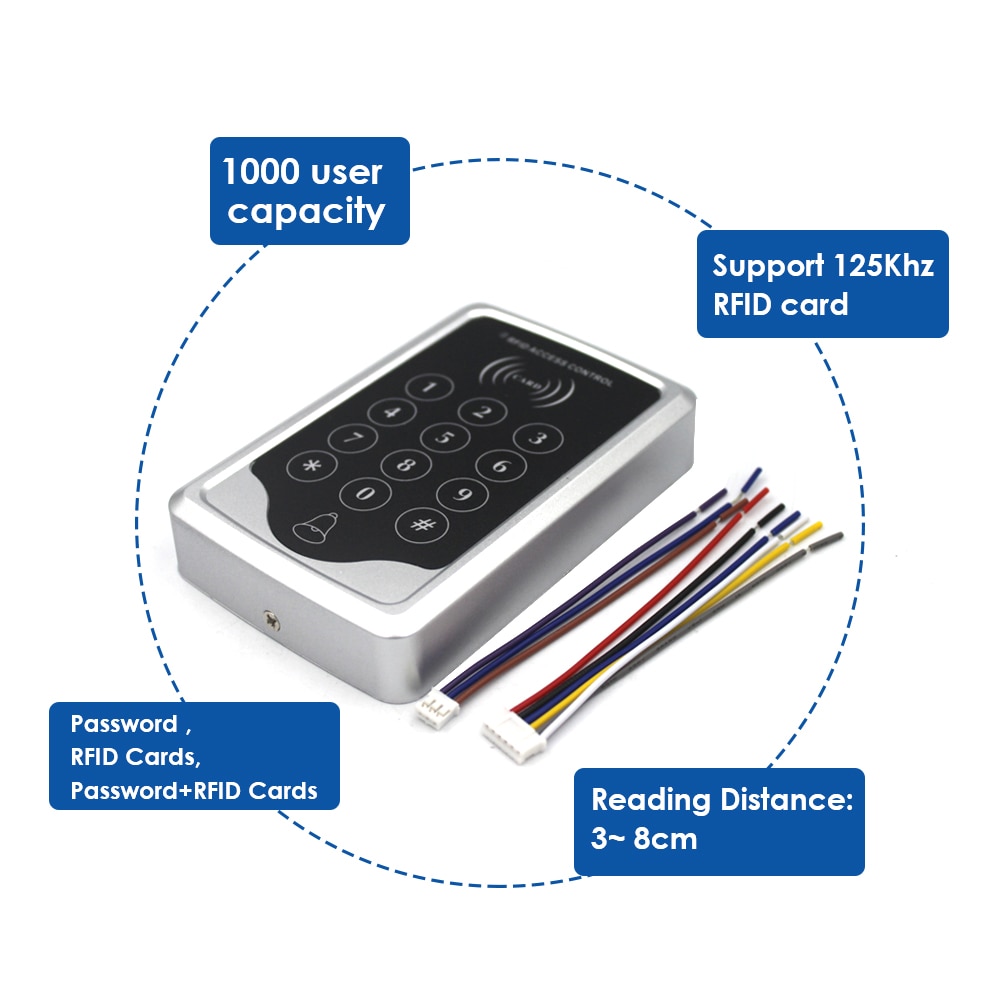 RFID Card Reader password keypad Standalone Access Controller digital panel Electronic Door Lock Access Control Keypad 1000 user