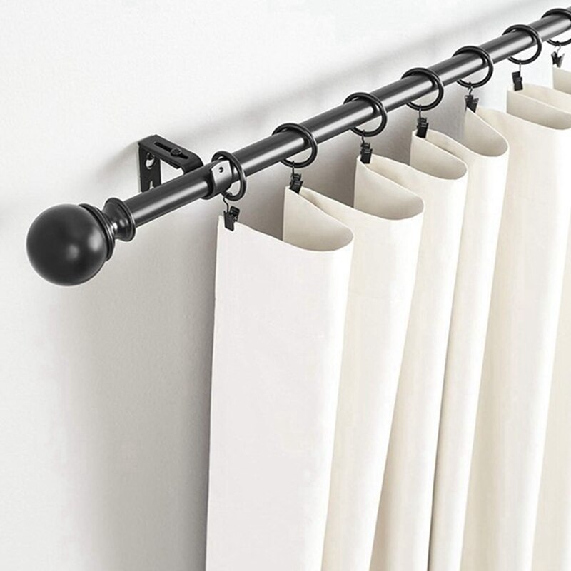 INCREWAY Staffe per asta per tenda, 2 pezzi, colore nero, robuste e