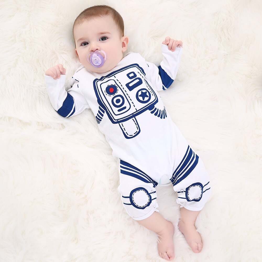 Vêtements d'astronautes de dessin animé pour bébé garçon/fille de 0 à 24 mois, chapeau + combinaison en coton à manches longues, combinaison pour -né