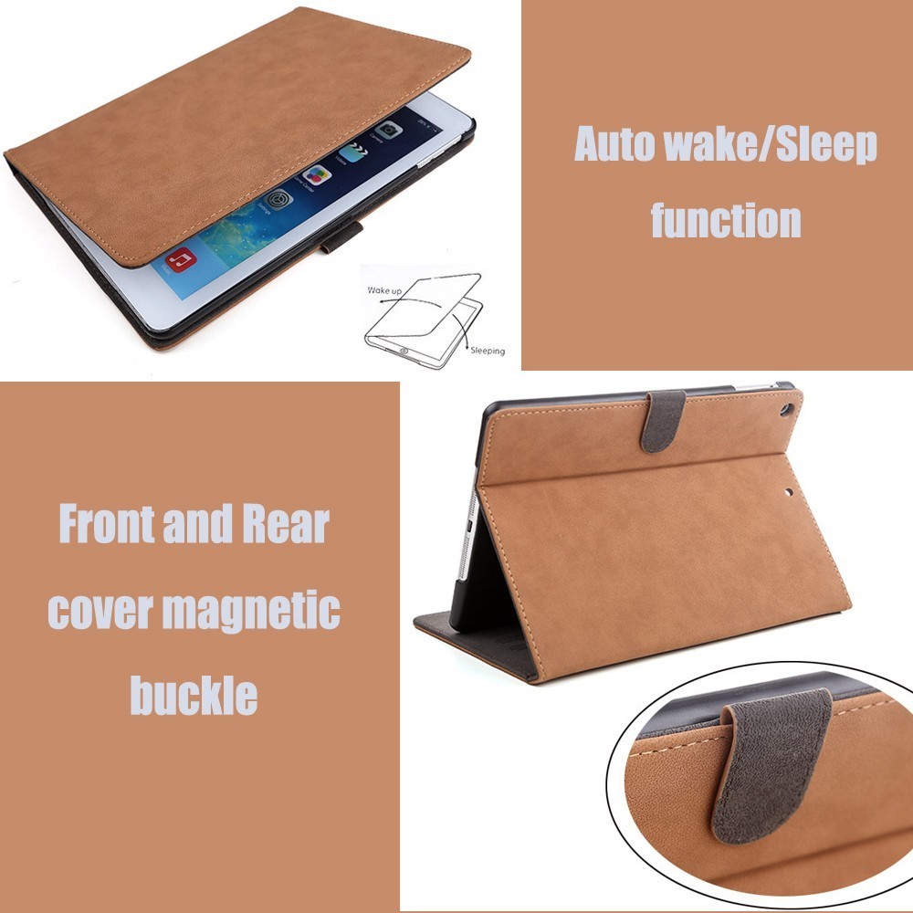 Coolaxy Scrub Pu Lederen Smart Case Voor Ipad Air 2 Air 1 Wakeup/Sleep Cover Case Voor Ipad Case 9.7 Voor 6th Generatie