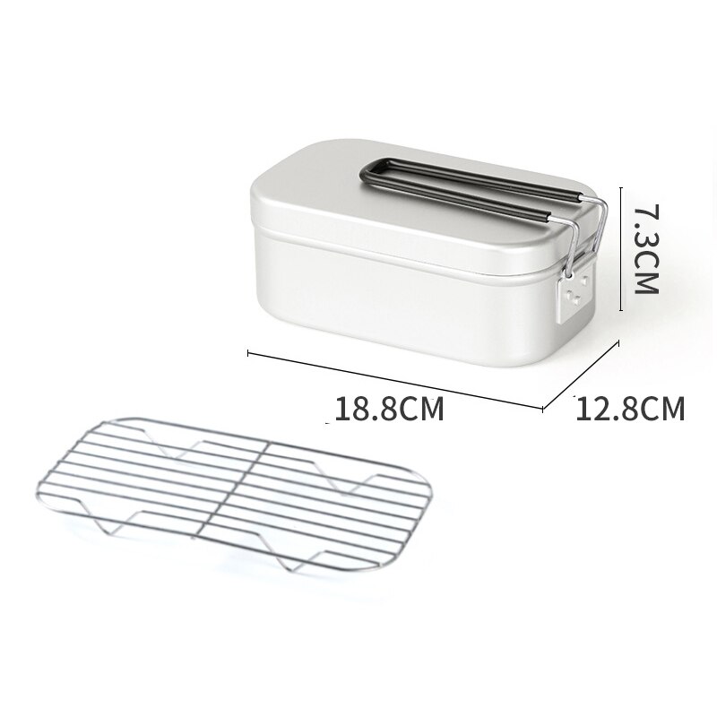Outdoor Camping Draagbare Picknick Aluminium Lunchbox Opvouwbare Voedsel Container Reizen Koken Kookgerei: L stand