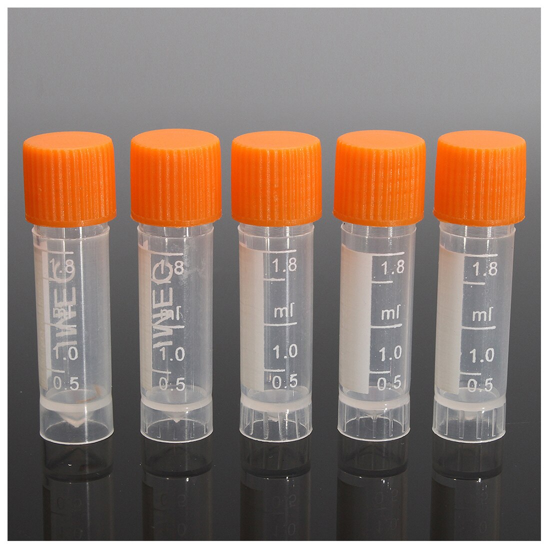 50 Stuks 1.8Ml Plastic Afgestudeerd 0.063Oz Cryovial Test Tube Sample Pijp Met Seal Cap