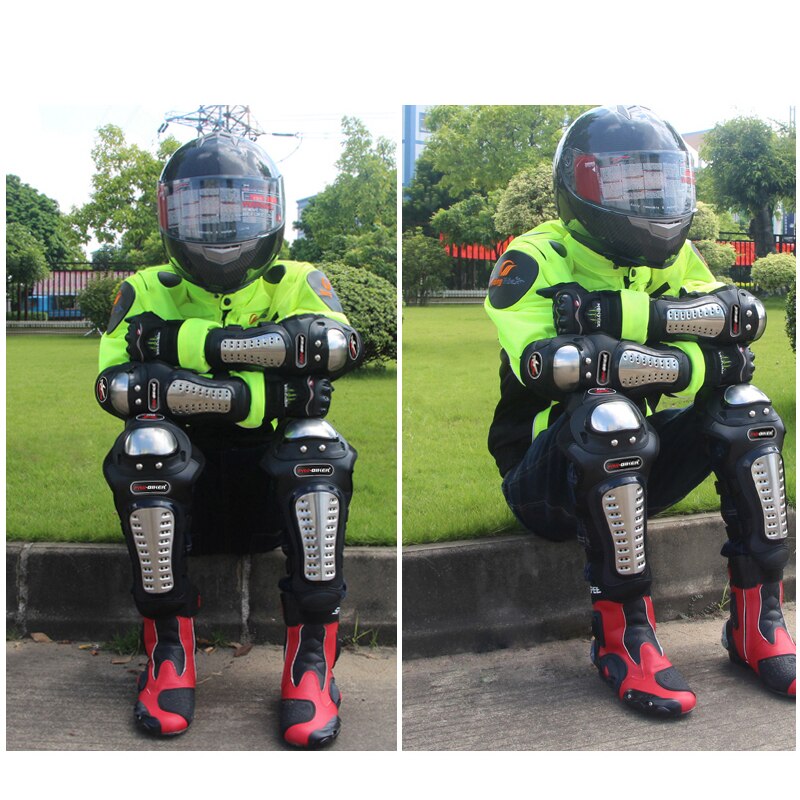 Motorcycle long knee Pad elbow guard motorbike racing Stainless steel riding protective gear Protector Protection armor