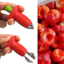 Tallo de fresa con hojas de baya, extractor de gemas, cortador de frutas, herramienta de cocina manual