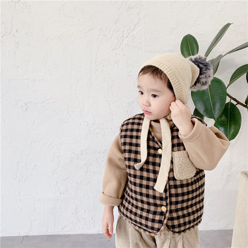 Vest For Kids Children's Sleeveless Jacket Kid Vest Girl And Boy Plush Vest Double Sided Toddler Girl Vest Baby Winter Clothes
