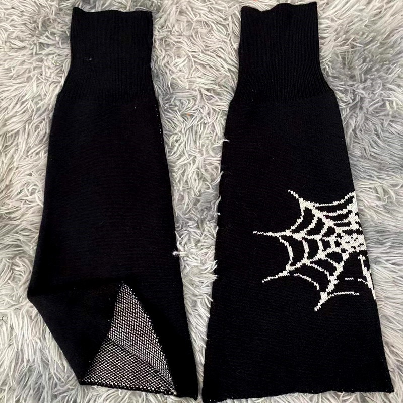 Y2k Meisje Japanse Harajuku Flare Beenwarmers Gothic Black Cobweb Lady Knit Been Warmer 2022 Lente Koreaanse Chic Mujer Gebreide sok